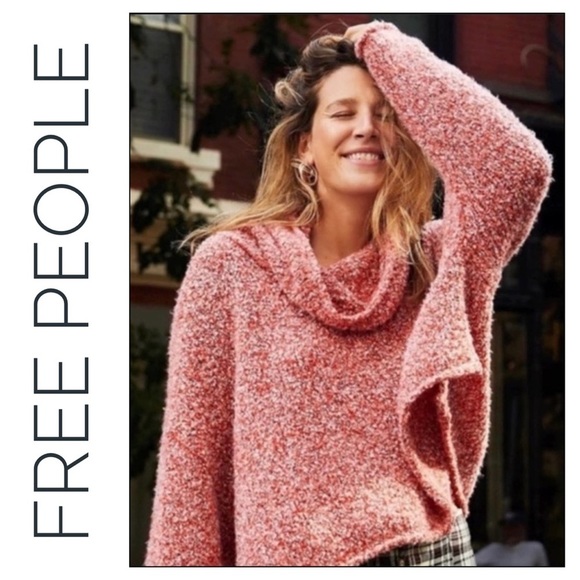 Free People Sweaters - FREE People Red BFF Cowl Neck Slouchy Sweater